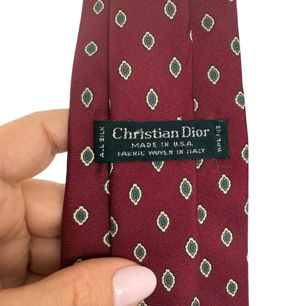 Set of 2 VTG Christian Dior 100 % Silk Men's Ties - Picture 8 of 10